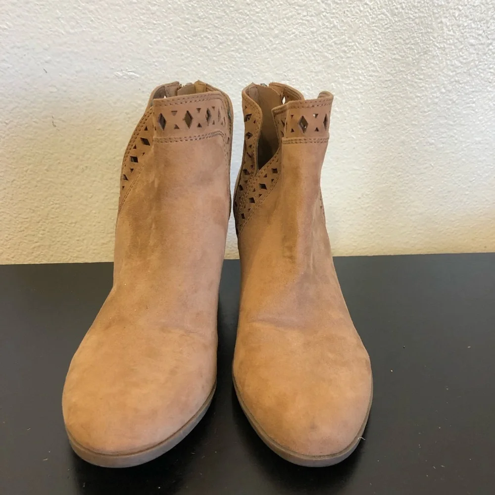 Indigo Rd Brown Faux Suede Cut Out Ankle Boots